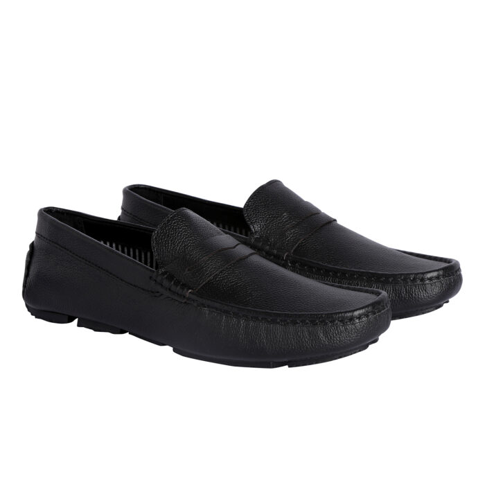 Black Leather Penny Loafers (Item 3432) - Image 2