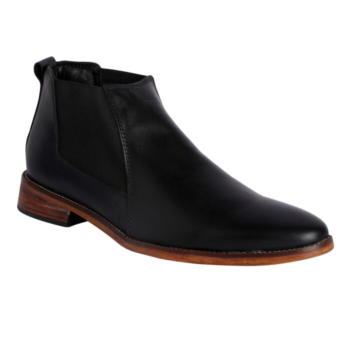 Black Leather Sole Chelsea Boots (Item 1115)