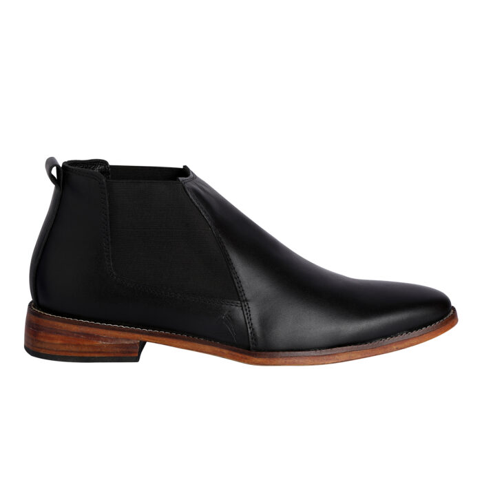 Black Leather Sole Chelsea Boots (Item 1115) - Image 2