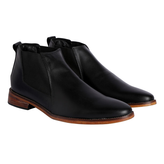 Black Leather Sole Chelsea Boots (Item 1115) - Image 5