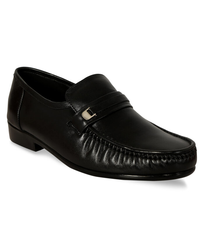 Black Leather Slip On Shoes (Item 3567)