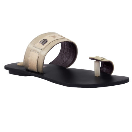 Beige Leather Sandals