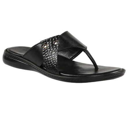 Black Leather Slippers