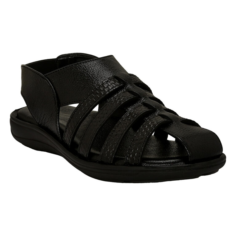 Black Leather Sandals