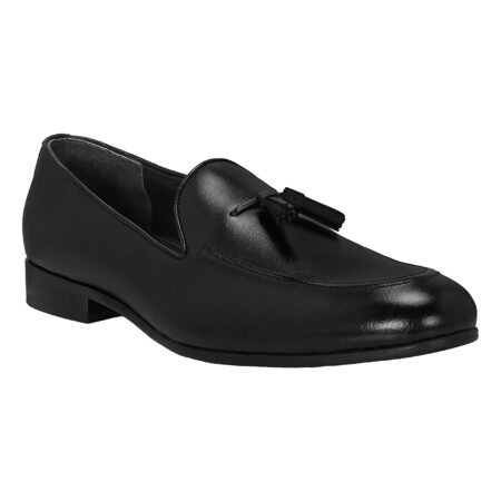 Black Leather Sole Slip Ons (Item 4423)