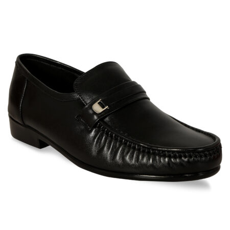 Black Leather Slip On Shoes (Item 3567)