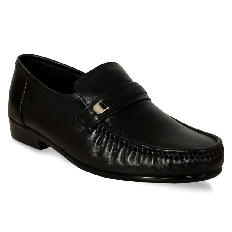 Black Leather Slip On Shoes (Item 3567)